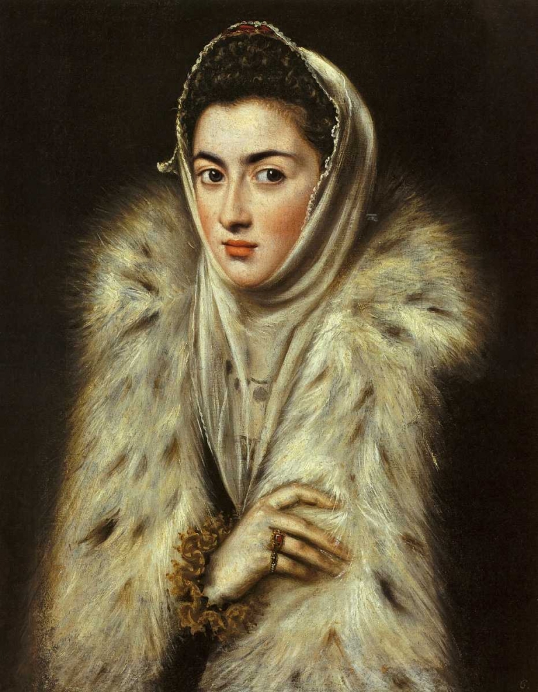 Wall Art Painting id:93023, Name: A Lady In A Fur Wrap, Artist: El Greco