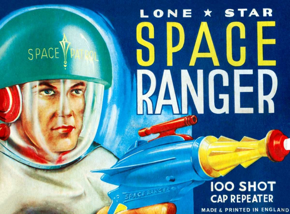Wall Art Painting id:96449, Name: Lone Star Space Ranger 100 Shot Cap Repeater, Artist: Retrobot