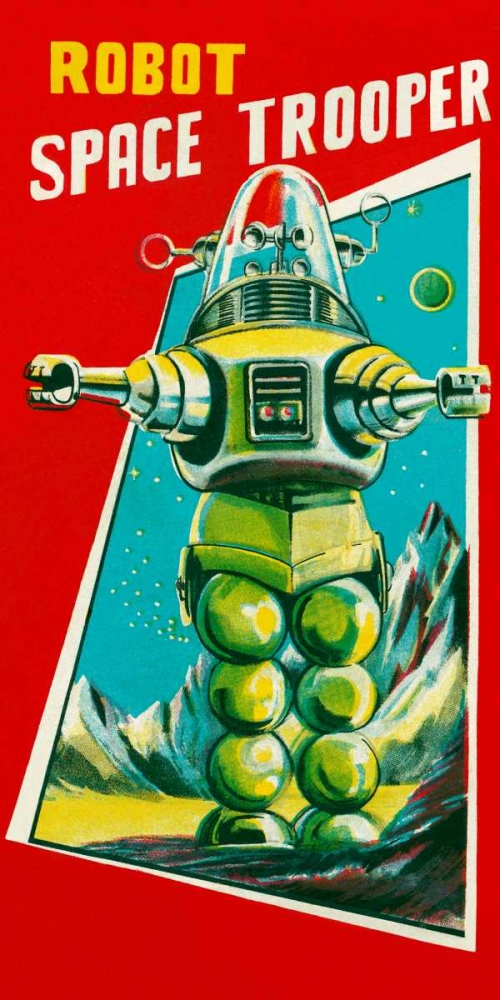Wall Art Painting id:96451, Name: Robot Space Trooper, Artist: Retrobot