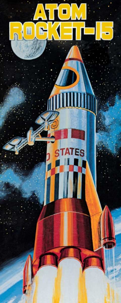 Wall Art Painting id:96470, Name: Atom Rocket-15, Artist: Retrobot