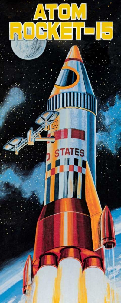 Wall art: Atom Rocket-15, by Retrobot