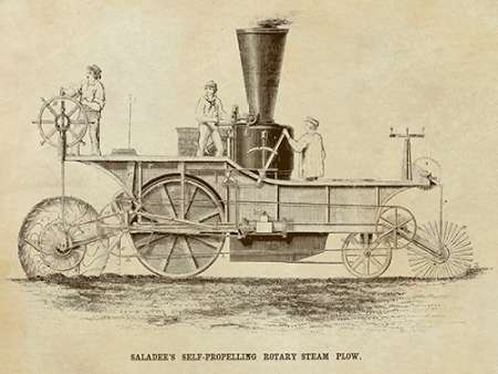Wall Art Painting id:188346, Name: Saladees Self-Propelling Rotary Steam Plow, Artist: Inventions