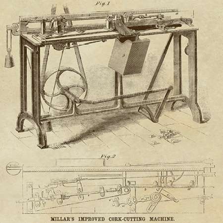 Wall Art Painting id:188348, Name: Millars Improved Cork Cutting Machine, Artist: Inventions