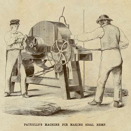 Wall art: Patrullos Machine for Making Sisal Hemp, by Inventions