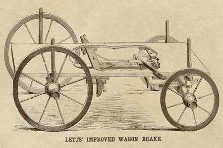 Wall art: Letts Improved Wagon Brake, by Inventions
