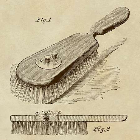 Wall art: Lotion Dispensing Hair Brush, by Inventions