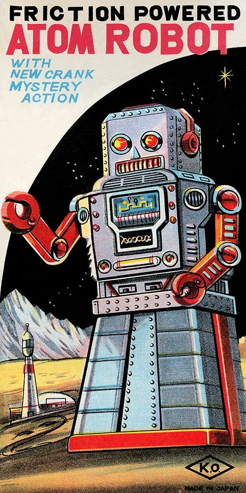 Art Print: Friction Powered Atom Robot