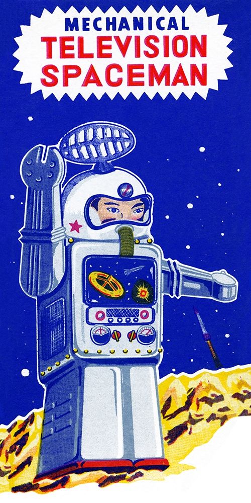 Wall Art Painting id:268666, Name: Mechanical Television Spaceman, Artist: Retrobot