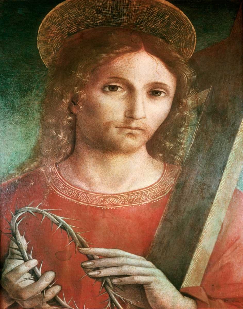 Art Print: Jesus With Cross and Crown of Thorns - custom crop