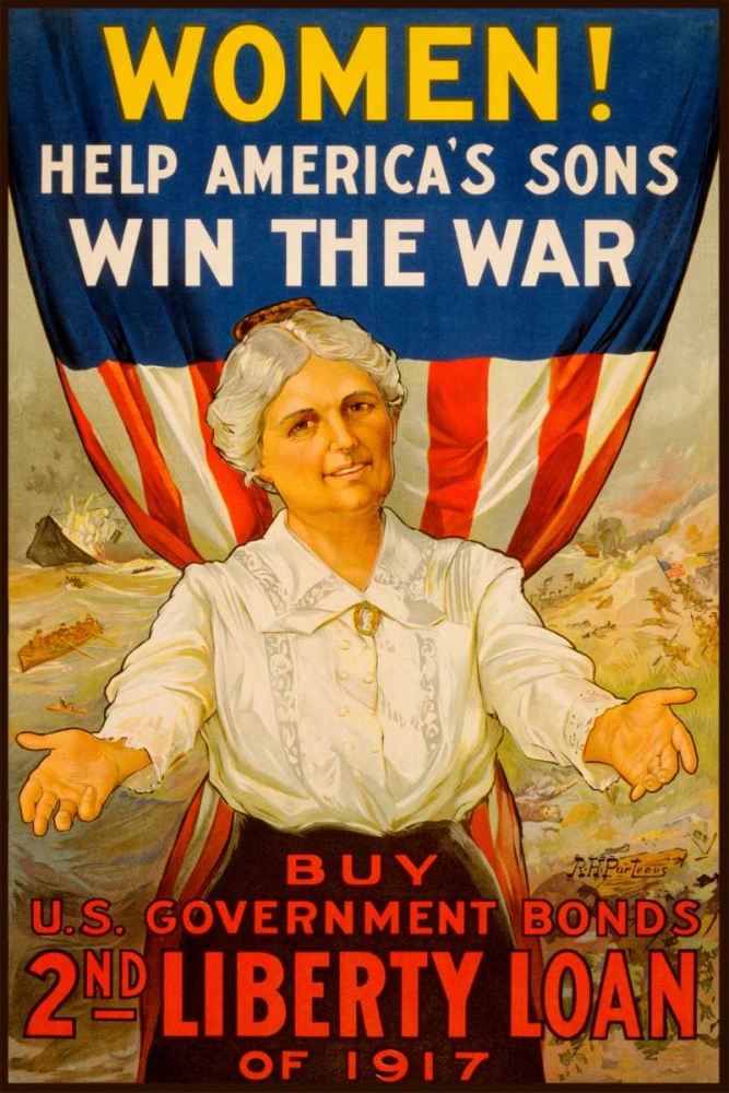 Wall art: Women! Help Americas Sons Win the War, by Unknown