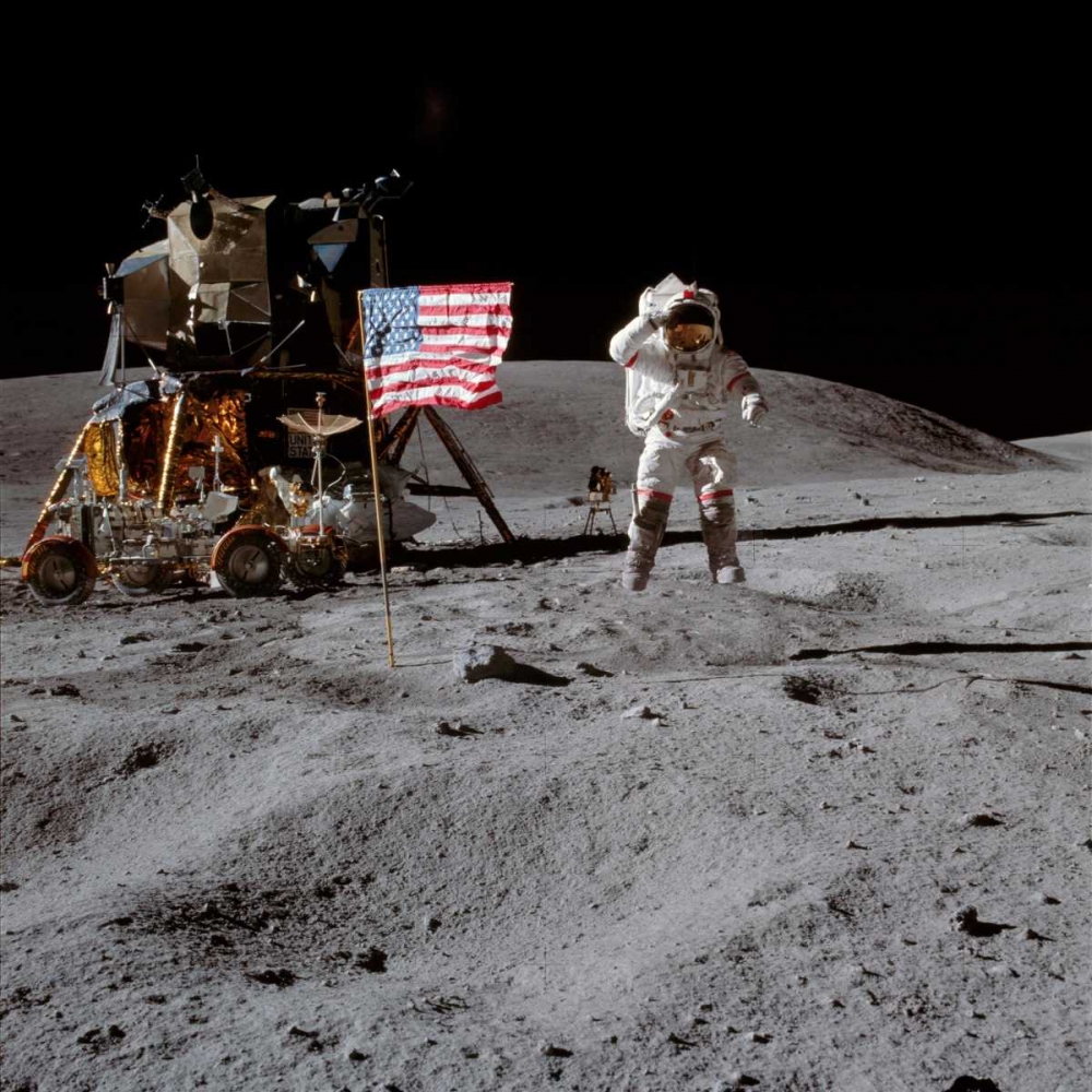 Wall art: Moonwalk, Apollo 16, 1972, by NASA