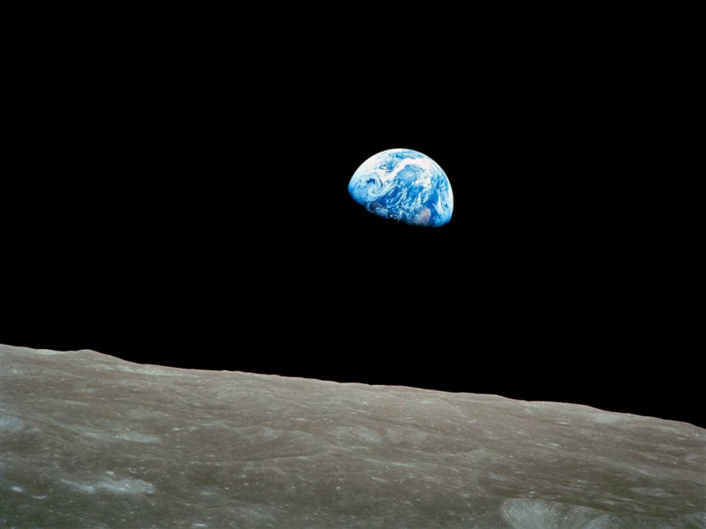 Wall art: Earthrise, Apollo 8, December 24, 1968, by NASA