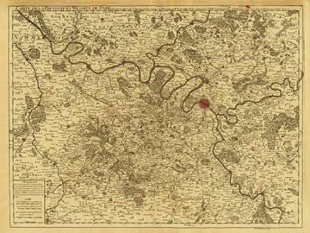 Wall Art Painting id:188443, Name: Paris, France, 1711 - Tea Stained, Artist: De Lisle, Guillaume