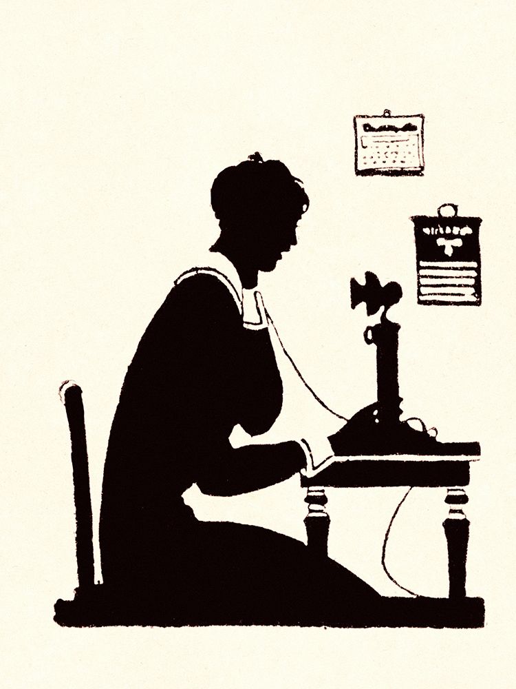 Art Print: Homemaker Makes a Phone Call