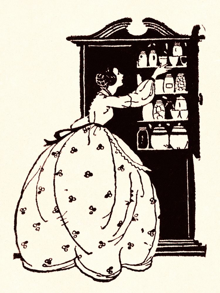 Art Print: Homemaker Pulls China From Vitrine