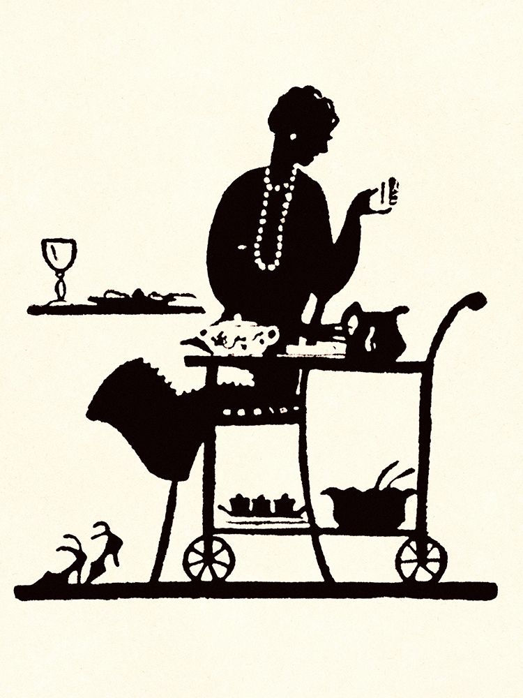 Art Print: Homemaker Takes Items From a Serving Cart