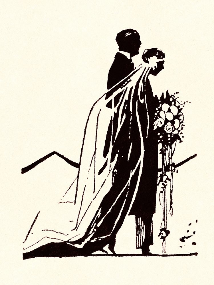 Wall art: Couple Side by Side Moving Toward a Wedding Ceremony, by Parrish, Maxfield