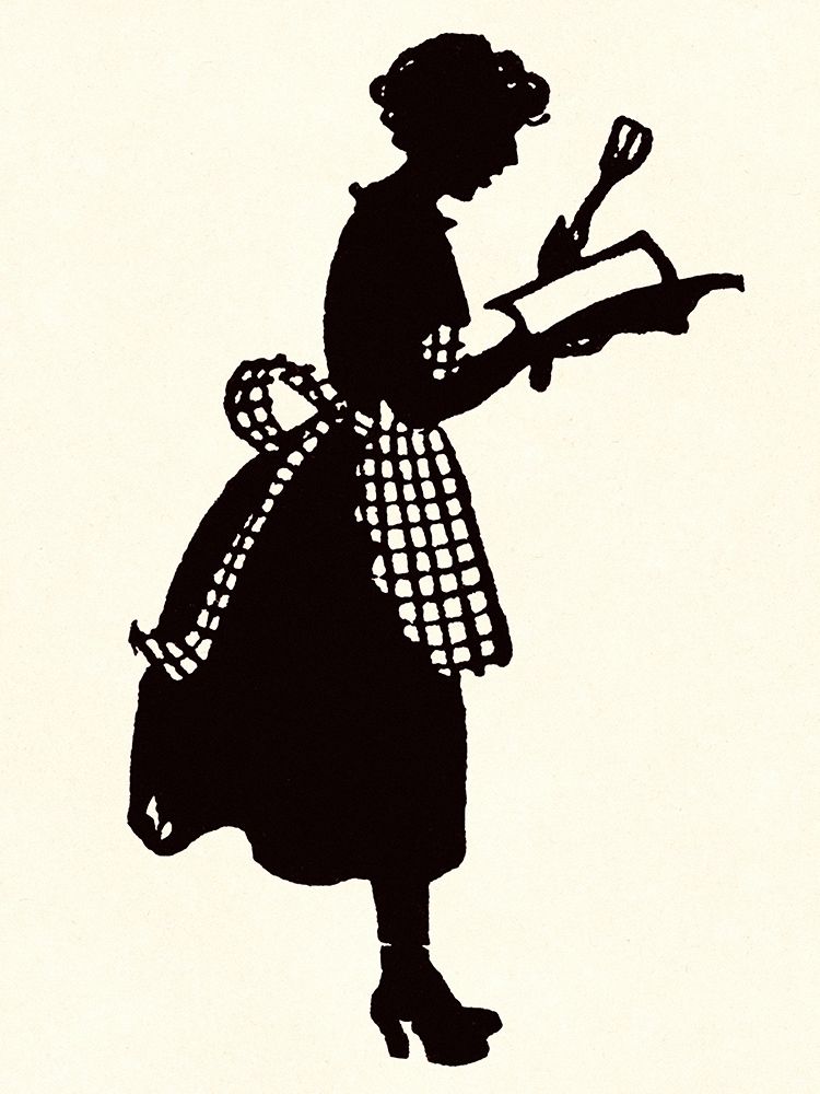 Art Print: Homemaker Reads a Recipe Book