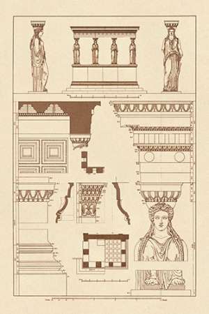 Wall Art Painting id:188521, Name: Porch of the Caryatids, Artist: Buhlmann, J.
