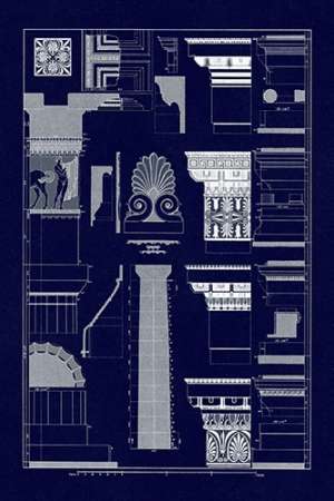 Wall Art Painting id:188625, Name: Details of Parthenon, PolyMuseumome (Blueprint), Artist: Buhlmann, J.
