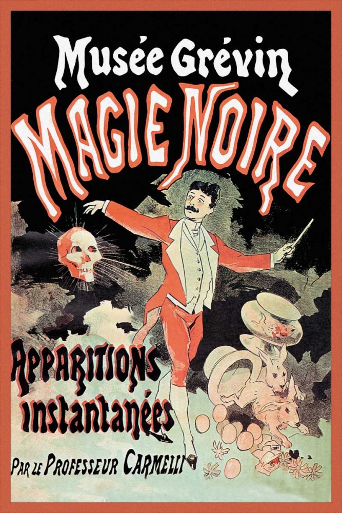 Wall Art Painting id:96322, Name: Magicians: Musee Grevin Magie Noire: Apparitions Instantanees par le Professeur Carmelli, Artist: Cheret, Jules