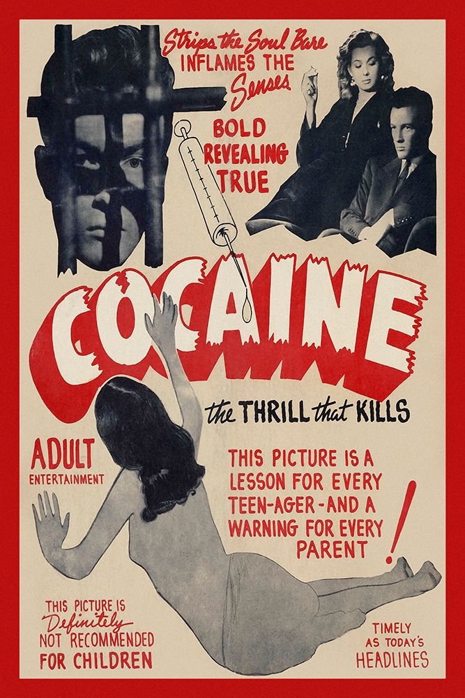 Wall Art Painting id:270005, Name: Vintage Vices: Cocaine: The Thrill the Kills, Artist: Vintage Vices