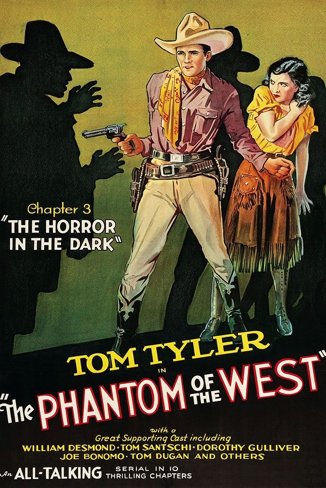Art Print: Vintage Westerns: Phantom of the West - Horror in the Dark
