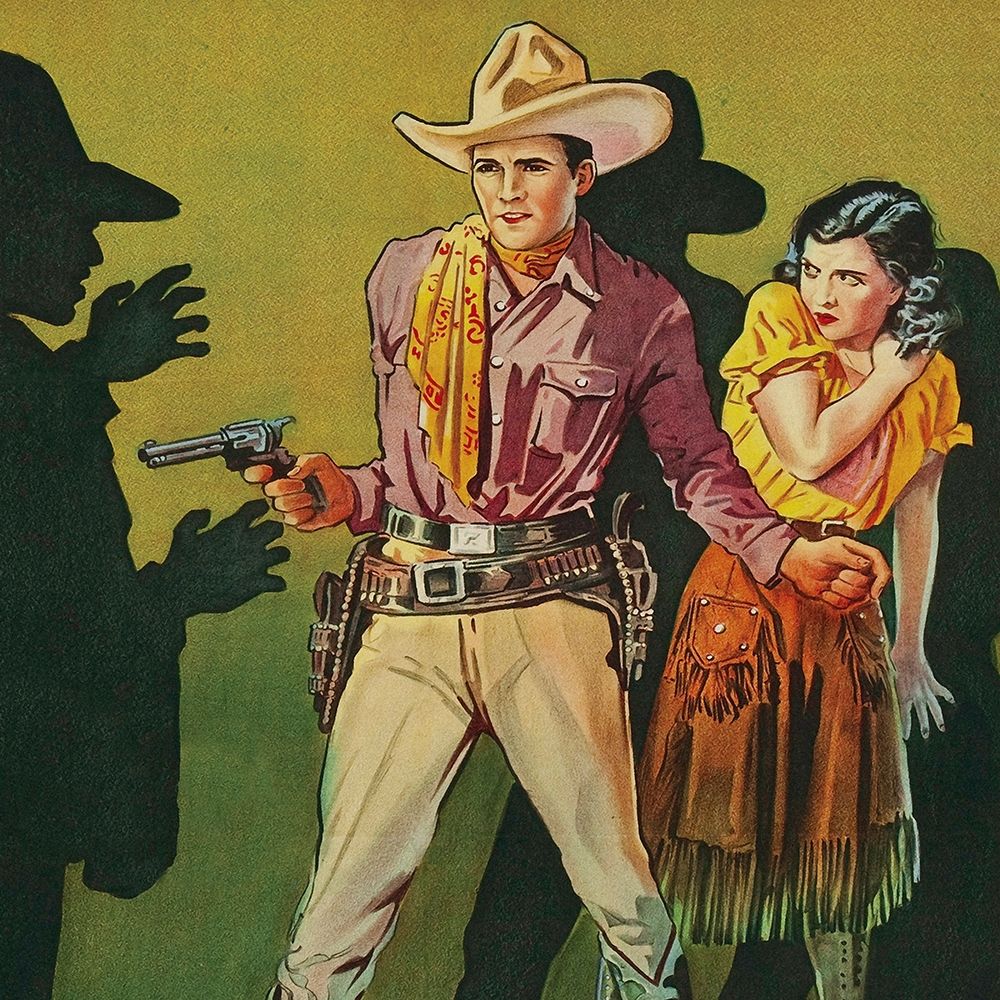Wall art: Vintage Westerns: Phantom of the West - Horror in the Dark - Detail, by Unknown