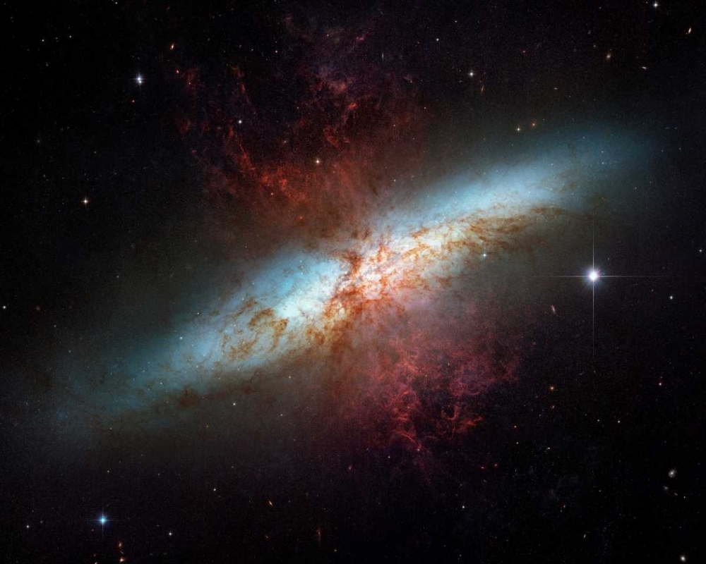 Wall art: M82 - Starburst Galaxy, by NASA