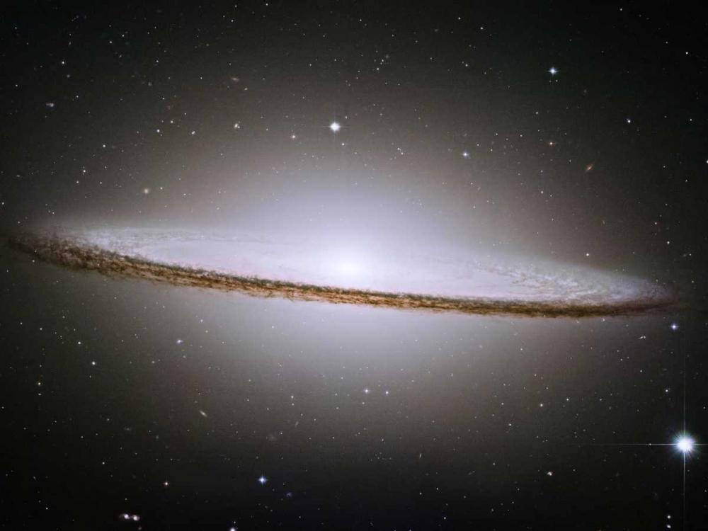 Wall art: M104 - The Sombrero Galaxy -  Visible Light, by NASA