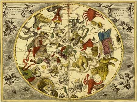 Wall art: Maps of the Heavens: Planisphaerium Stellatum Boreale, by Cellarius, Andreas