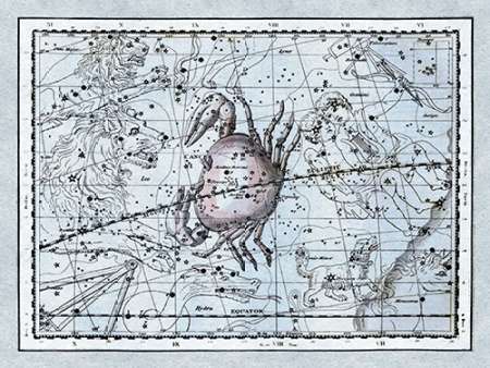 Wall Art Painting id:188686, Name: Maps of the Heavens: Cancer - the Crab, Artist: Jamieson, Alexander