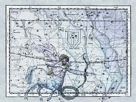 Wall Art Painting id:188690, Name: Maps of the Heavens: Sagittarius the Centaur, Artist: Jamieson, Alexander