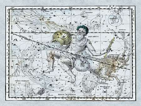 Wall Art Painting id:188691, Name: Maps of the Heavens: Aquarius the Water Bearer, Artist: Jamieson, Alexander