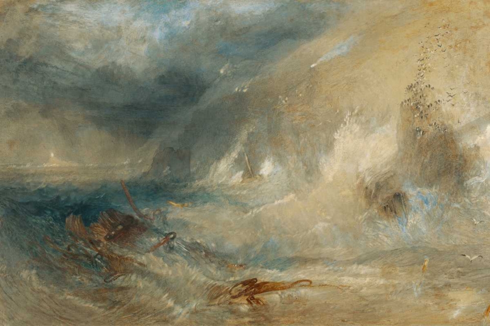 Wall Art Painting id:93121, Name: Long Ships Lighthouse, Lands End, Artist: Turner, Joseph M.W.