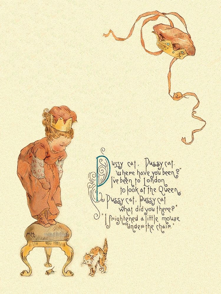 Art Print: Nursery Rhymes: Pussy Cat, Pussy Cat