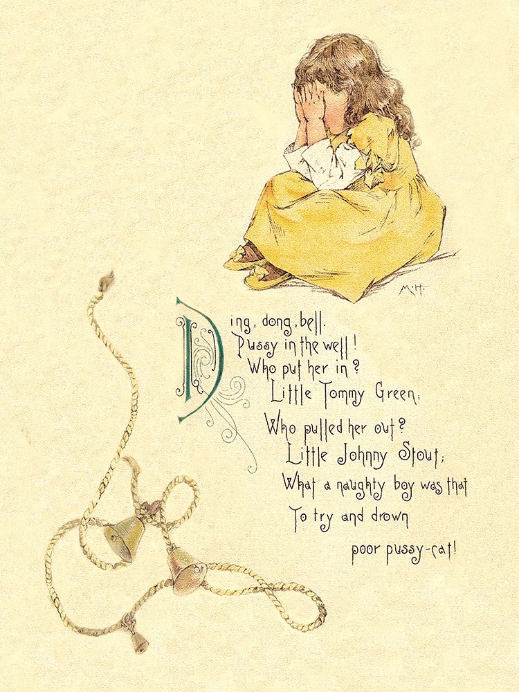 Art Print: Nursery Rhymes: Ding Dong Bell, Pussy in the Well