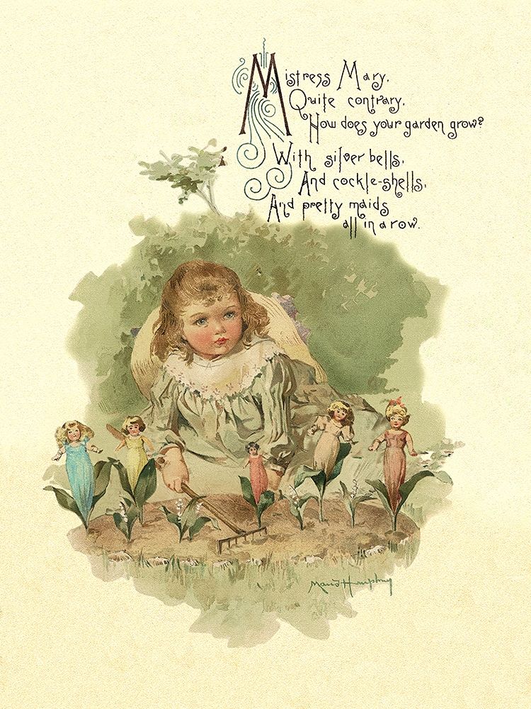 Art Print: Nursery Rhymes: Mistress Mary Quite Contrary