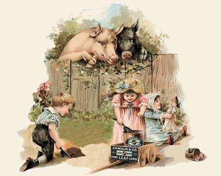 Wall Art Painting id:188756, Name: Pigs and Pork: Curious Pigs, Artist: Advertisement