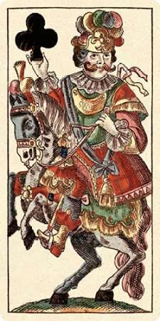 Wall Art Painting id:188854, Name: Knight of Clubs (Bauern Hochzeit Deck), Artist: Gobl, Andreas Benedictus