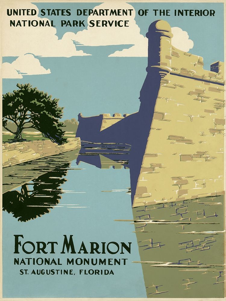 Wall Art Painting id:270156, Name: Fort Marion National Monument, St. Augustine, Florida, ca. 1938, Artist: WPA