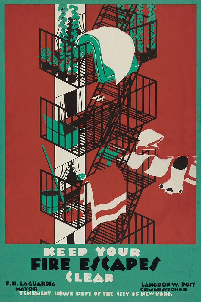 Wall Art Painting id:270162, Name: Keep your fire escapes clear, Artist: WPA