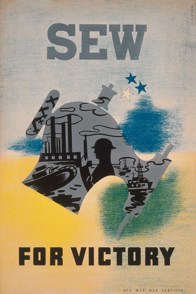 Wall Art Painting id:270166, Name: Sew for victory, Artist: WPA
