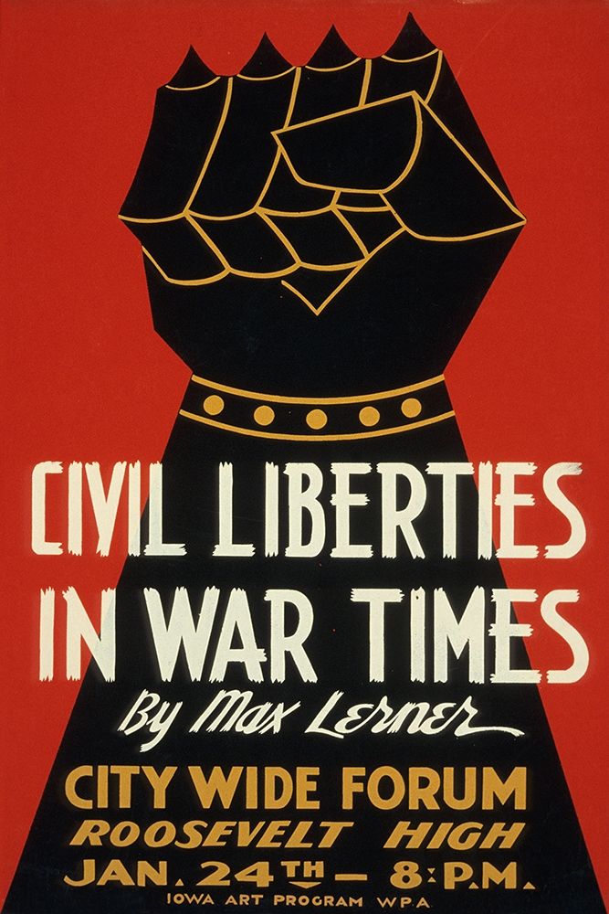 Wall Art Painting id:270173, Name: Civil Liberties in War Times - Lecture, Artist: WPA