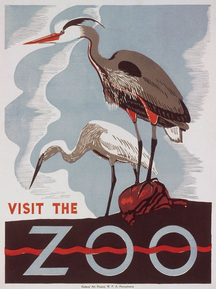 Art Print: Visit the zoo - Herons