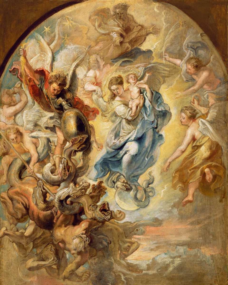 Wall Art Painting id:93200, Name: The Virgin as the Woman of the Apocalypse, Artist: Rubens, Peter Paul