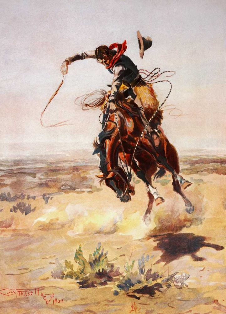 Wall Art Painting id:93204, Name: A Bad Hoss, 1904, Artist: Russell, Charles M.