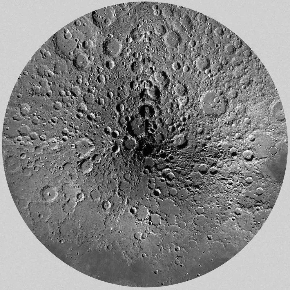 Wall art: Unmarked Map of the Moon, North Pole, by US Geological Survey