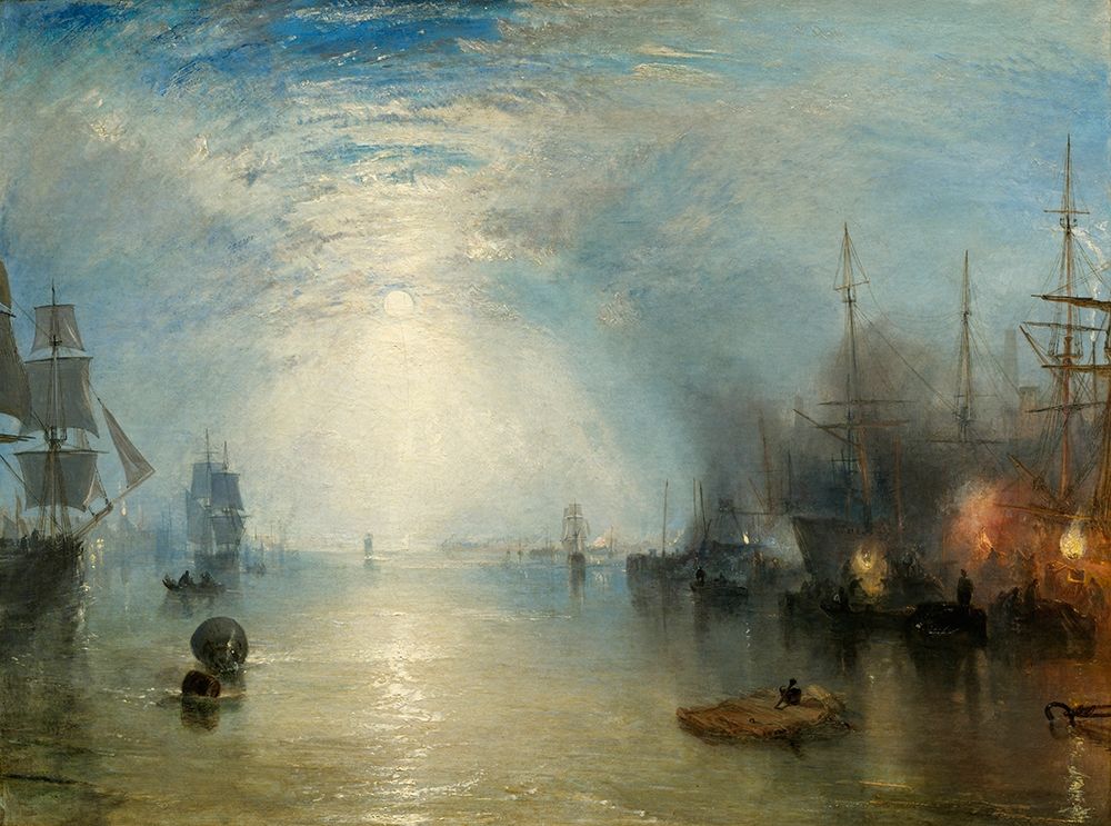 Wall art: Keelmen Heaving in Coals by Moonlight, 1835, by Turner, Joseph Mallord--William