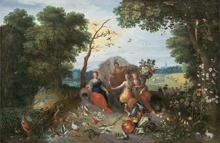 Wall art: Landscape with Allegories of the Four Elements, by Brueghel, Jan II